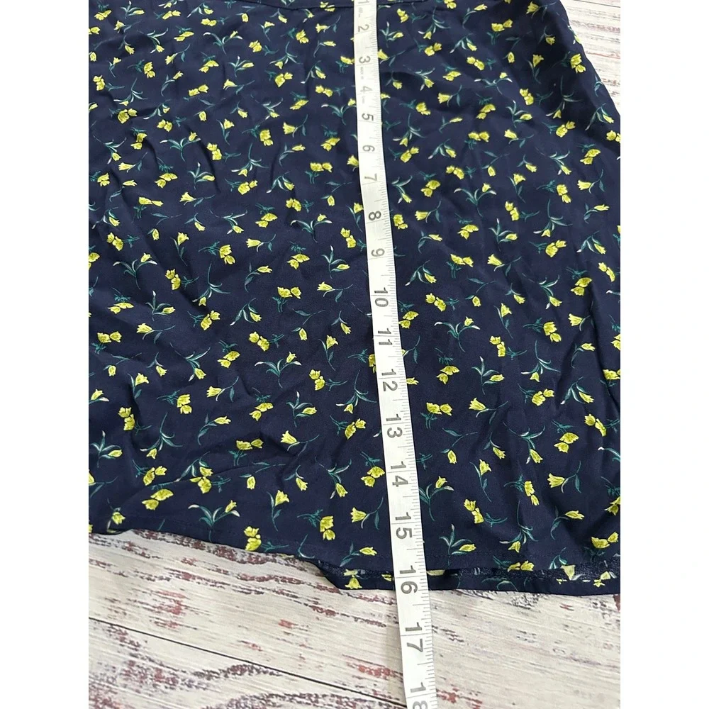 GAP Navy Blue Floral Print Mini Skirt Women's‎ Size L Cute Trendy